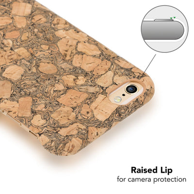 NALIA Kork Hülle kompatibel mit iPhone 6 6S, Natur-Holz Look Handyhülle Handy-Tasche Dünnes Ultra-Slim Hardcase Schutz Etui Backcover Bumper Cover Case Schutzhülle Grey Cork NALIA Protective Hülle