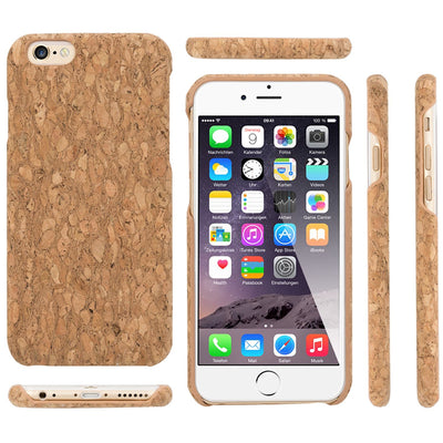 NALIA Kork Hülle kompatibel mit iPhone 6 6S, Natur-Holz Look Handyhülle Handy-Tasche Dünnes Ultra-Slim Hardcase Schutz Etui Backcover Bumper Cover Case Schutzhülle Grey Cork NALIA Protective Hülle