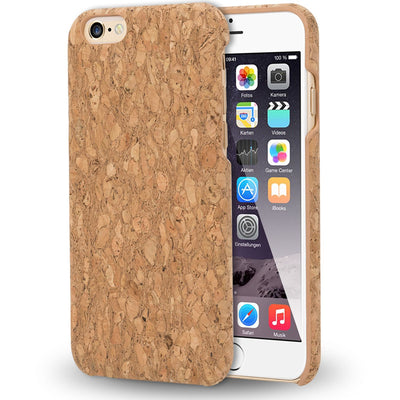 NALIA Kork Hülle kompatibel mit iPhone 6 6S, Natur-Holz Look Handyhülle Handy-Tasche Dünnes Ultra-Slim Hardcase Schutz Etui Backcover Bumper Cover Case Schutzhülle Grey Cork NALIA Protective Hülle