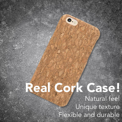NALIA Kork Hülle kompatibel mit iPhone 6 6S, Natur-Holz Look Handyhülle Handy-Tasche Dünnes Ultra-Slim Hardcase Schutz Etui Backcover Bumper Cover Case Schutzhülle Grey Cork NALIA Protective Hülle