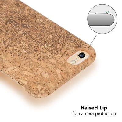 NALIA Kork Hülle kompatibel mit iPhone 6 6S, Natur-Holz Look Handyhülle Handy-Tasche Dünnes Ultra-Slim Hardcase Schutz Etui Backcover Bumper Cover Case Schutzhülle NALIA Protective Hülle