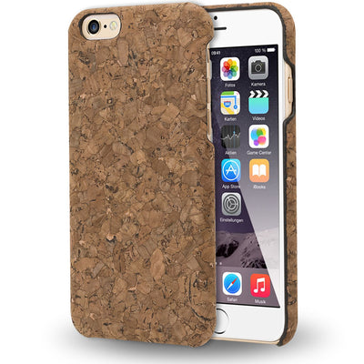 NALIA Kork Hülle kompatibel mit iPhone 6 6S, Natur-Holz Look Handyhülle Handy-Tasche Dünnes Ultra-Slim Hardcase Schutz Etui Backcover Bumper Cover Case Schutzhülle Grey Cork NALIA Protective Hülle
