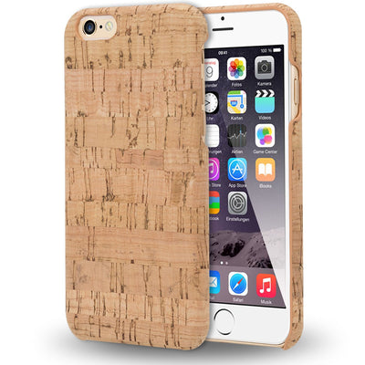 NALIA Kork Hülle kompatibel mit iPhone 6 6S, Natur-Holz Look Handyhülle Handy-Tasche Dünnes Ultra-Slim Hardcase Schutz Etui Backcover Bumper Cover Case Schutzhülle Grey Cork NALIA Protective Hülle
