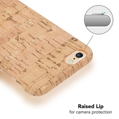 NALIA Kork Hülle kompatibel mit iPhone 6 6S, Natur-Holz Look Handyhülle Handy-Tasche Dünnes Ultra-Slim Hardcase Schutz Etui Backcover Bumper Cover Case Schutzhülle Grey Cork NALIA Protective Hülle