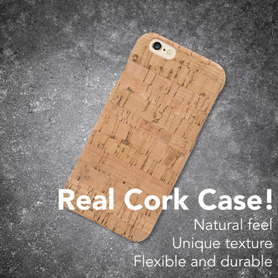 NALIA Kork Hülle kompatibel mit iPhone 6 6S, Natur-Holz Look Handyhülle Handy-Tasche Dünnes Ultra-Slim Hardcase Schutz Etui Backcover Bumper Cover Case Schutzhülle Grey Cork NALIA Protective Hülle