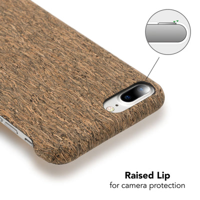 NALIA Kork Hülle kompatibel mit iPhone 8 Plus / 7 Plus, Natur-Holz Look Handyhülle Handy-Tasche Dünnes Ultra-Slim Hardcase Schutz Etui Back-Cover Bumper Case Schutzhülle NALIA Protective Hülle