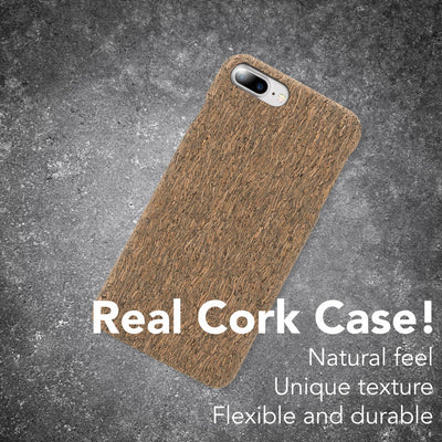 NALIA Kork Hülle kompatibel mit iPhone 8 Plus / 7 Plus, Natur-Holz Look Handyhülle Handy-Tasche Dünnes Ultra-Slim Hardcase Schutz Etui Back-Cover Bumper Case Schutzhülle NALIA Protective Hülle