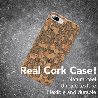 NALIA Kork Hülle kompatibel mit iPhone 8 Plus / 7 Plus, Natur-Holz Look Handyhülle Handy-Tasche Dünnes Ultra-Slim Hardcase Schutz Etui Back-Cover Bumper Case Schutzhülle NALIA Protective Hülle