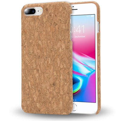 NALIA Kork Hülle kompatibel mit iPhone 8 Plus / 7 Plus, Natur-Holz Look Handyhülle Handy-Tasche Dünnes Ultra-Slim Hardcase Schutz Etui Back-Cover Bumper Case Schutzhülle Light Cork Pattern NALIA Protective Hülle
