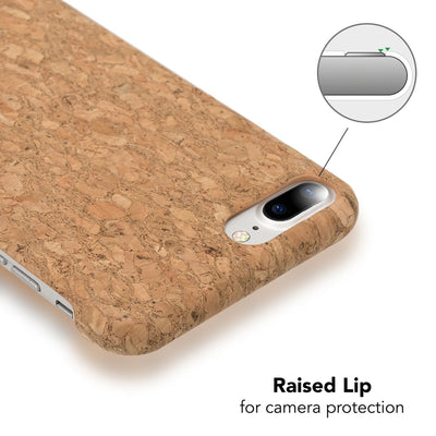 NALIA Kork Hülle kompatibel mit iPhone 8 Plus / 7 Plus, Natur-Holz Look Handyhülle Handy-Tasche Dünnes Ultra-Slim Hardcase Schutz Etui Back-Cover Bumper Case Schutzhülle Light Cork Pattern NALIA Protective Hülle