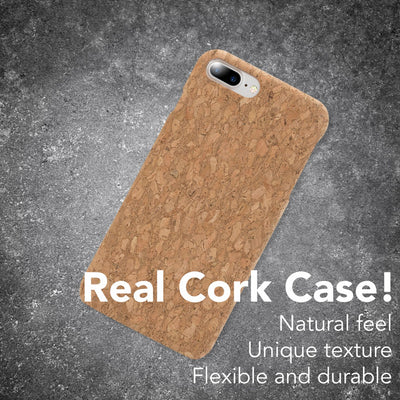 NALIA Kork Hülle kompatibel mit iPhone 8 Plus / 7 Plus, Natur-Holz Look Handyhülle Handy-Tasche Dünnes Ultra-Slim Hardcase Schutz Etui Back-Cover Bumper Case Schutzhülle Light Cork Pattern NALIA Protective Hülle