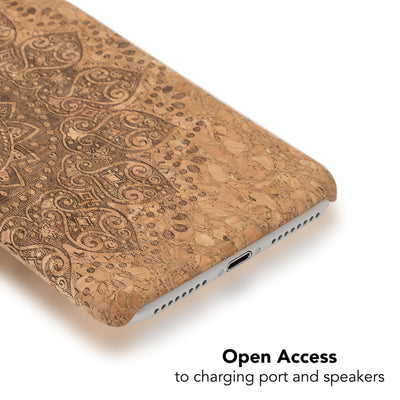NALIA Kork Hülle kompatibel mit iPhone 8 Plus / 7 Plus, Natur-Holz Look Handyhülle Handy-Tasche Dünnes Ultra-Slim Hardcase Schutz Etui Back-Cover Bumper Case Schutzhülle Cork Mandala NALIA Protective Hülle