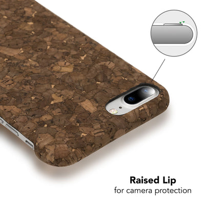 NALIA Kork Hülle kompatibel mit iPhone 8 Plus / 7 Plus, Natur-Holz Look Handyhülle Handy-Tasche Dünnes Ultra-Slim Hardcase Schutz Etui Back-Cover Bumper Case Schutzhülle Cork Mandala NALIA Protective Hülle
