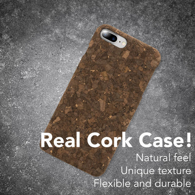 NALIA Kork Hülle kompatibel mit iPhone 8 Plus / 7 Plus, Natur-Holz Look Handyhülle Handy-Tasche Dünnes Ultra-Slim Hardcase Schutz Etui Back-Cover Bumper Case Schutzhülle Cork Mandala NALIA Protective Hülle
