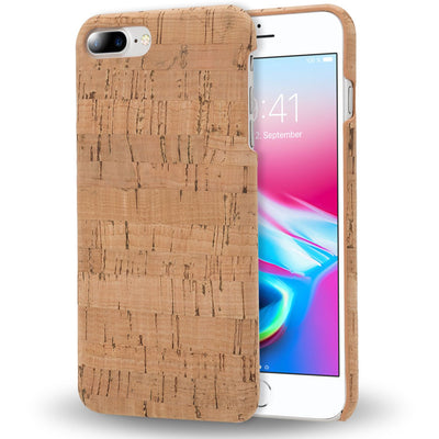 NALIA Kork Hülle kompatibel mit iPhone 8 Plus / 7 Plus, Natur-Holz Look Handyhülle Handy-Tasche Dünnes Ultra-Slim Hardcase Schutz Etui Back-Cover Bumper Case Schutzhülle Light Cork NALIA Protective Hülle