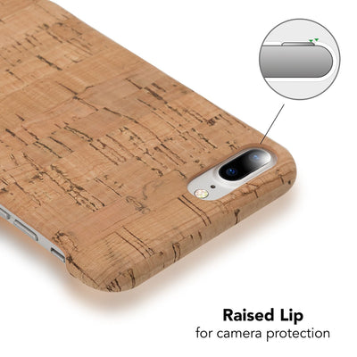 NALIA Kork Hülle kompatibel mit iPhone 8 Plus / 7 Plus, Natur-Holz Look Handyhülle Handy-Tasche Dünnes Ultra-Slim Hardcase Schutz Etui Back-Cover Bumper Case Schutzhülle Light Cork NALIA Protective Hülle