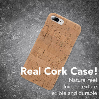 NALIA Kork Hülle kompatibel mit iPhone 8 Plus / 7 Plus, Natur-Holz Look Handyhülle Handy-Tasche Dünnes Ultra-Slim Hardcase Schutz Etui Back-Cover Bumper Case Schutzhülle Light Cork NALIA Protective Hülle