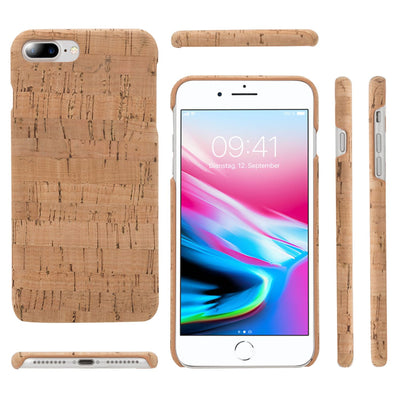 NALIA Kork Hülle kompatibel mit iPhone 8 Plus / 7 Plus, Natur-Holz Look Handyhülle Handy-Tasche Dünnes Ultra-Slim Hardcase Schutz Etui Back-Cover Bumper Case Schutzhülle Light Cork NALIA Protective Hülle
