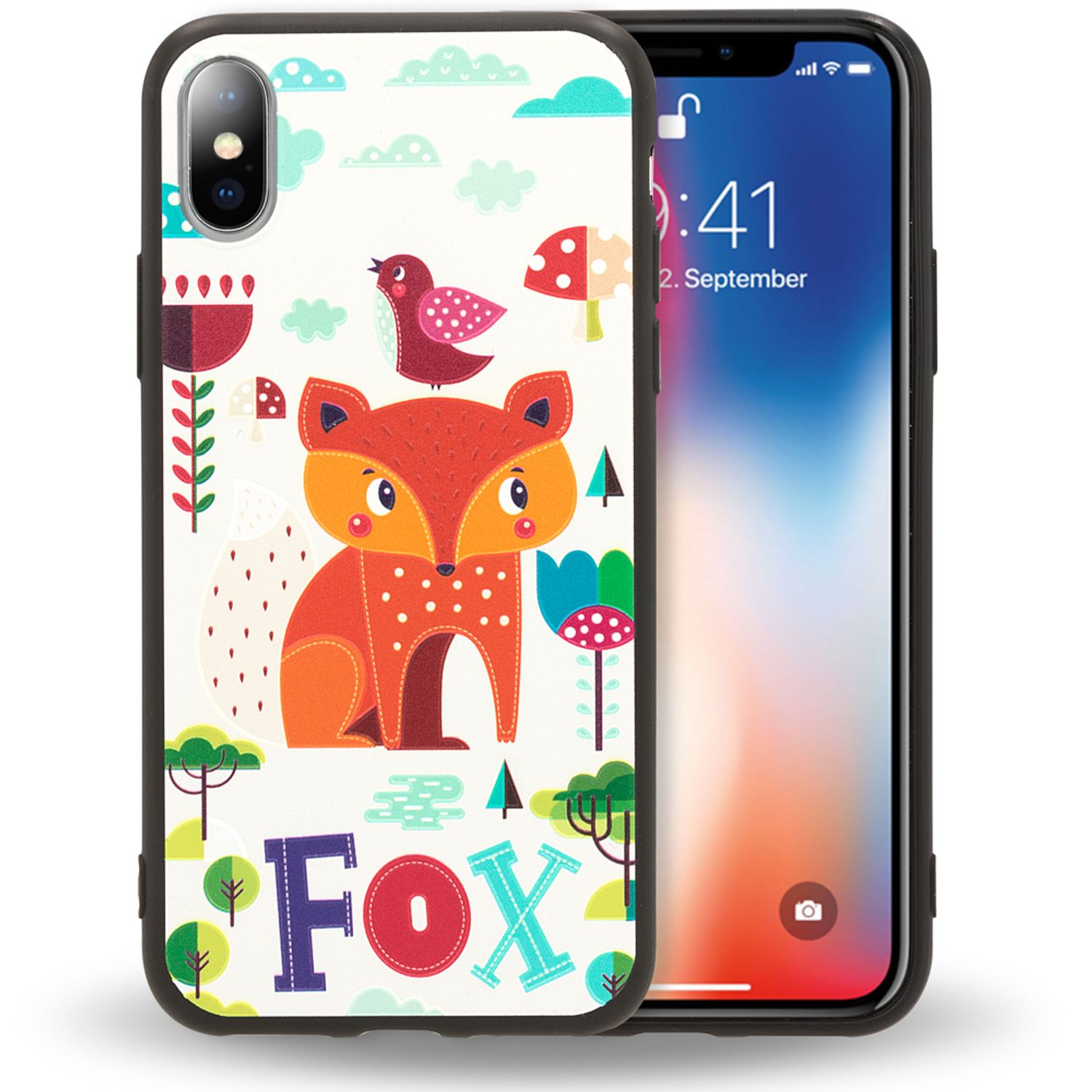 NALIA Hülle für Apple iPhone X XS, Slim Silikon Motiv Case Schutz Cover Bumper