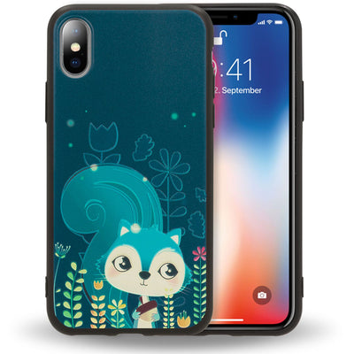 NALIA Handyhülle kompatibel mit iPhone X XS, Ultra-Slim TPU Hülle Silikon Motiv Case Cover Gummi Schutzhülle Dünn, Etui Handy-Tasche Backcover Phone Skin Bumper Squirrel NALIA SlimFit Hülle