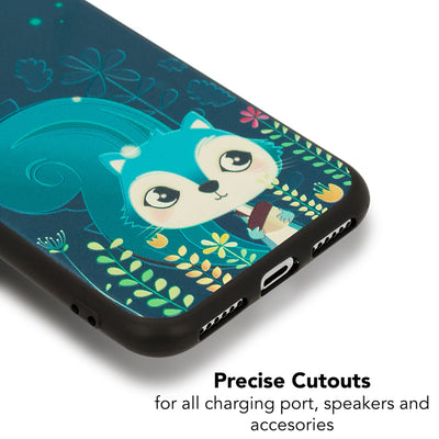 NALIA Handyhülle kompatibel mit iPhone X XS, Ultra-Slim TPU Hülle Silikon Motiv Case Cover Gummi Schutzhülle Dünn, Etui Handy-Tasche Backcover Phone Skin Bumper Squirrel NALIA SlimFit Hülle