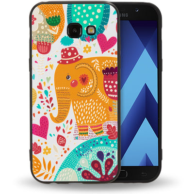 NALIA Handyhülle kompatibel mit Samsung Galaxy A5 (17), Slim TPU Silikon Motiv Case Cover Gummi Schutzhülle Dünn, Ultra-Slim Etui Handy-Tasche Backcover Phone Bumper Elephant NALIA SlimFit Hülle