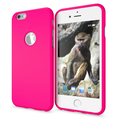 NALIA Neon Silikonhülle für iPhone 6 / 6s – Soft-Touch & Signal-Neon – NEONSHOCK (Matte Schutzhülle) – Marke aus Berlin Pink NALIA Protective Hülle