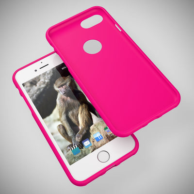 NALIA Neon Silikonhülle für iPhone 7 – Soft-Touch & Signal-Neon – NEONSHOCK (Matte Schutzhülle) – Marke aus Berlin Pink NALIA Protective Hülle