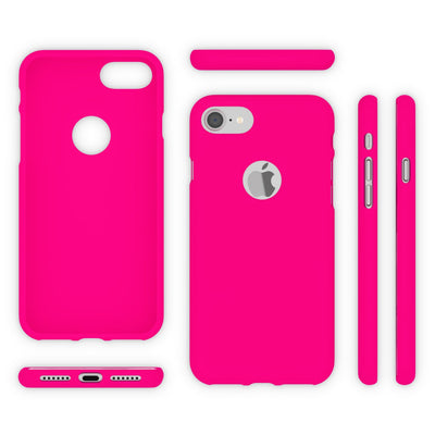 NALIA Neon Silikonhülle für iPhone 7 – Soft-Touch & Signal-Neon – NEONSHOCK (Matte Schutzhülle) – Marke aus Berlin Pink NALIA Protective Hülle