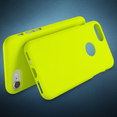 NALIA Neon Silikonhülle für iPhone 7 – Soft-Touch & Signal-Neon – NEONSHOCK (Matte Schutzhülle) – Marke aus Berlin Gelb NALIA Protective Hülle
