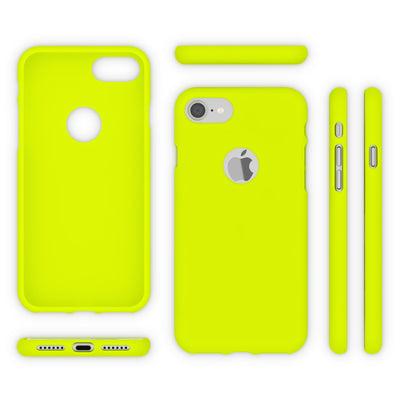 NALIA Neon Silikonhülle für iPhone 7 – Soft-Touch & Signal-Neon – NEONSHOCK (Matte Schutzhülle) – Marke aus Berlin Gelb NALIA Protective Hülle