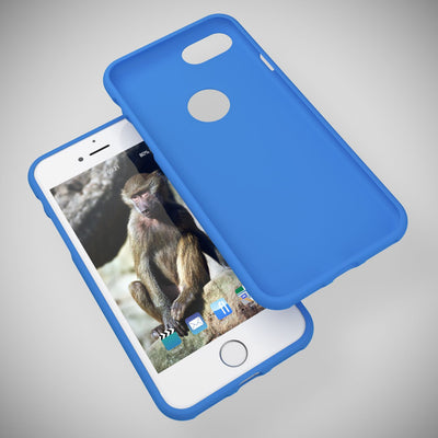 NALIA Neon Silikonhülle für iPhone 7 – Soft-Touch & Signal-Neon – NEONSHOCK (Matte Schutzhülle) – Marke aus Berlin Blau NALIA Protective Hülle