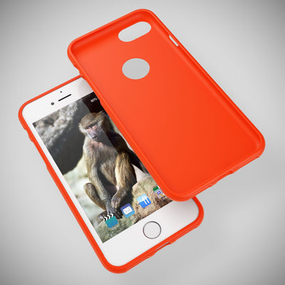NALIA Neon Silikonhülle für iPhone 7 – Soft-Touch & Signal-Neon – NEONSHOCK (Matte Schutzhülle) – Marke aus Berlin Orange NALIA Protective Hülle