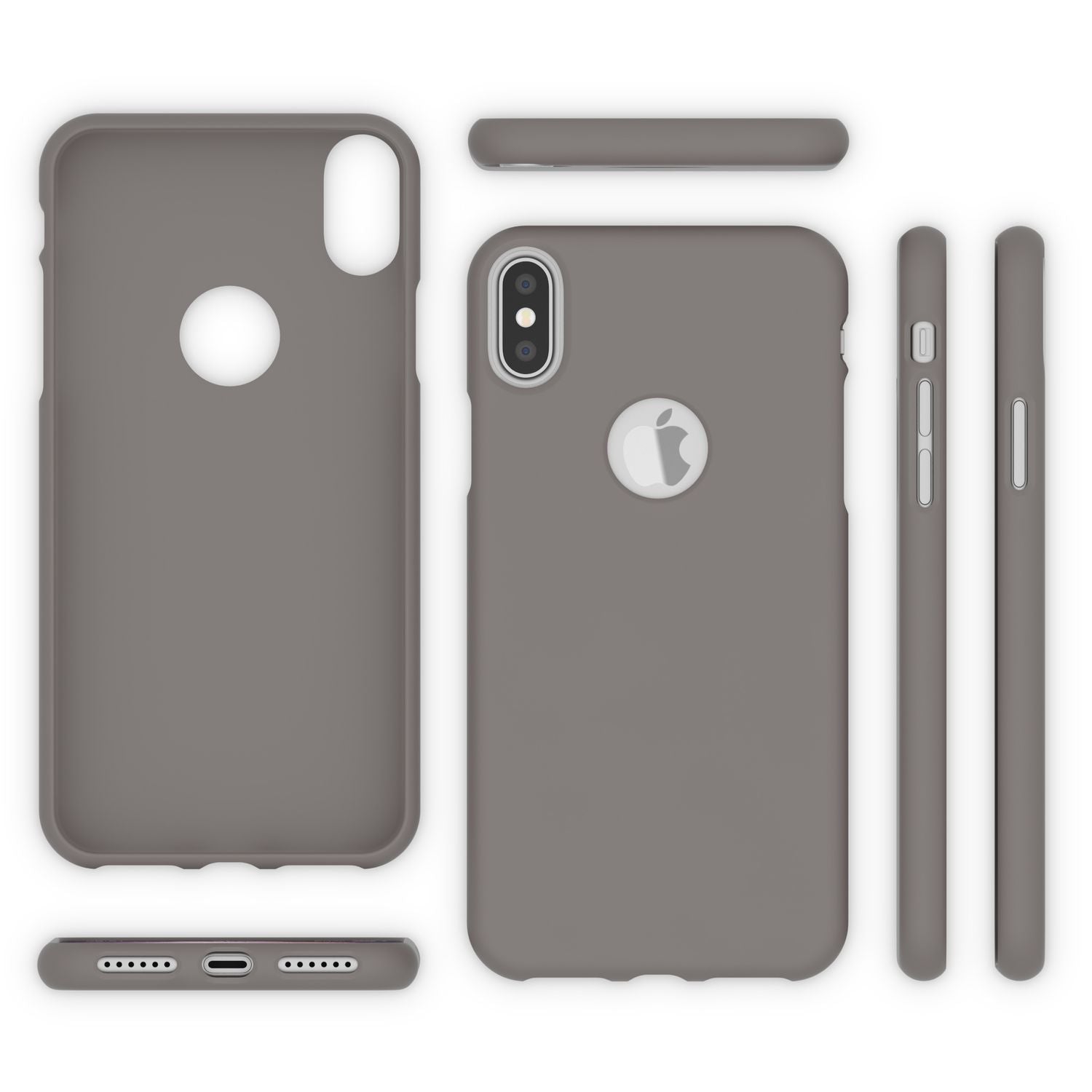 NALIA Handyhülle für Apple iPhone XS Max, Ultra-Slim TPU Hülle Silikon Neon Case Grau NALIA Protective Hülle