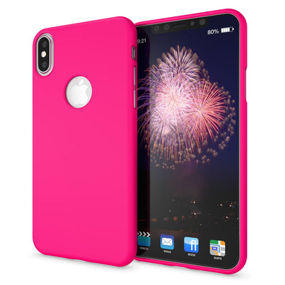 NALIA Neon Silikonhülle für iPhone XS Max – Soft-Touch & Signal-Neon – NEONSHOCK (Matte Schutzhülle) – Marke aus Berlin Pink NALIA Protective Hülle