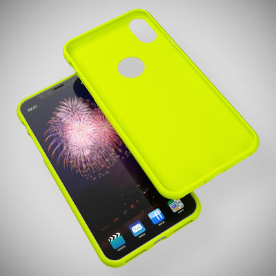 NALIA Neon Silikonhülle für iPhone X / XS – Soft-Touch & Signal-Neon – NEONSHOCK (Matte Schutzhülle) – Marke aus Berlin Gelb NALIA Neon Hülle