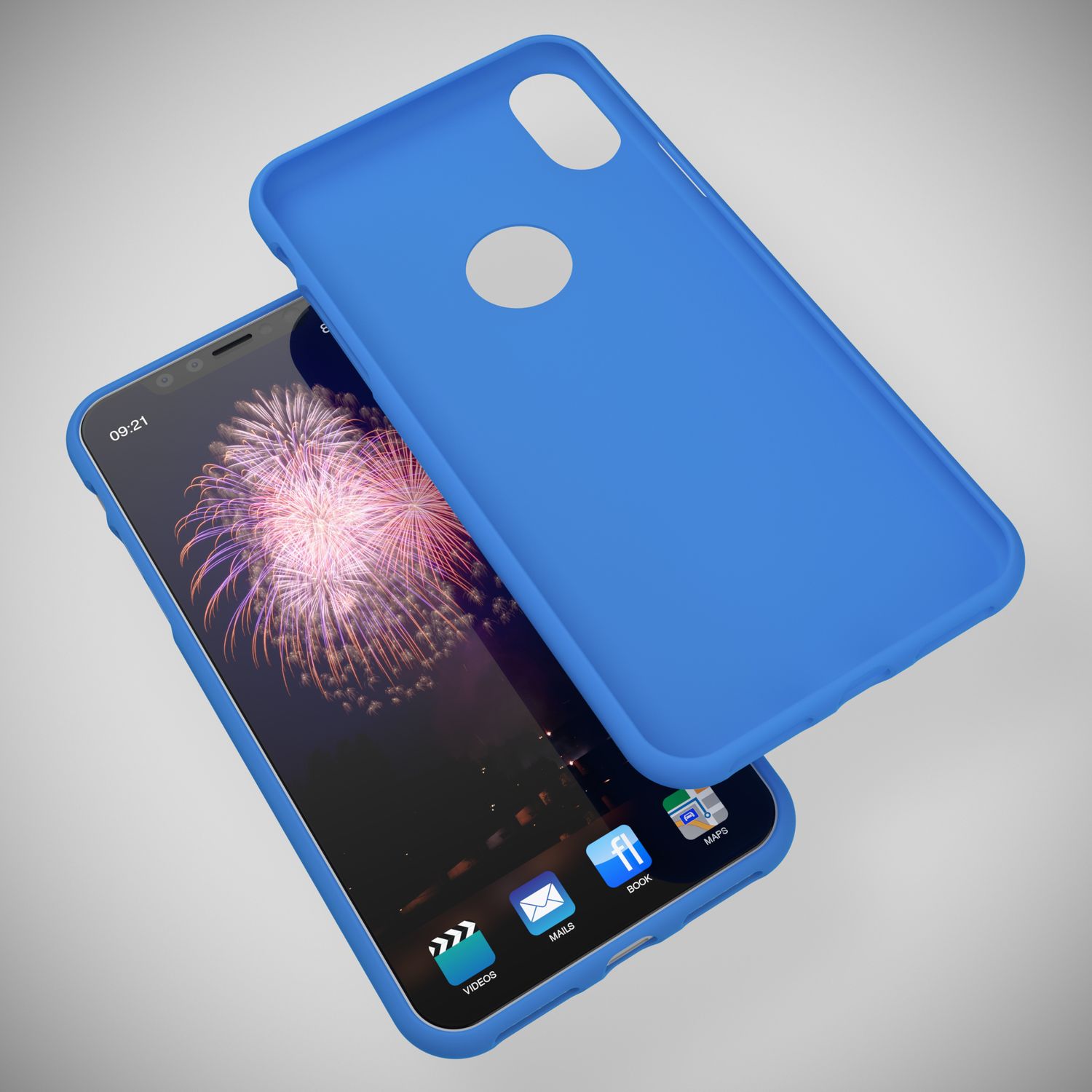 NALIA Handyhülle für Apple iPhone XS Max, Ultra-Slim TPU Hülle Silikon Neon Case Blau NALIA Protective Hülle