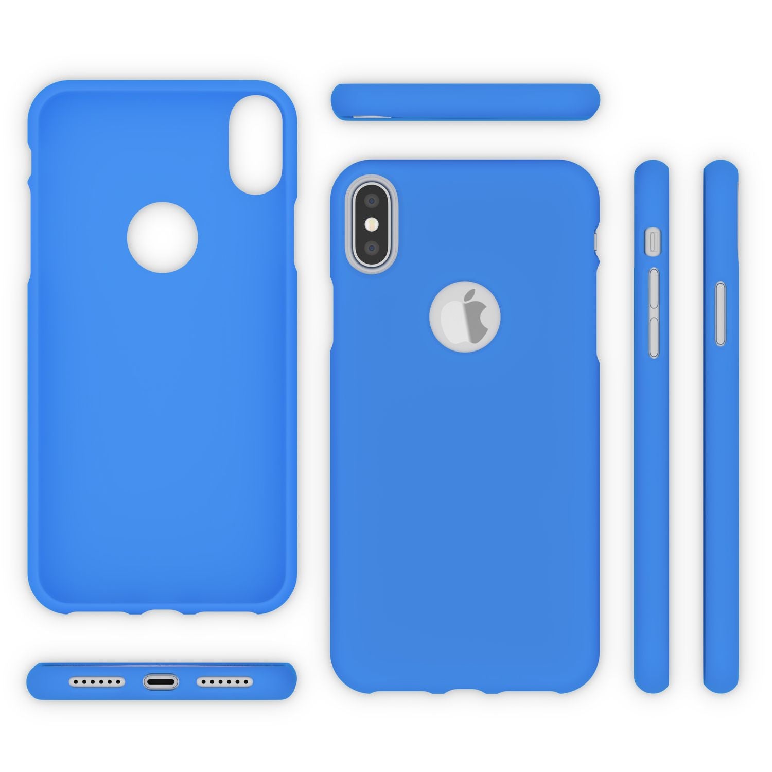 NALIA Handyhülle für Apple iPhone XS Max, Ultra-Slim TPU Hülle Silikon Neon Case Blau NALIA Protective Hülle