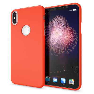 NALIA Neon Silikonhülle für iPhone X / XS – Soft-Touch & Signal-Neon – NEONSHOCK (Matte Schutzhülle) – Marke aus Berlin Orange NALIA Neon Hülle