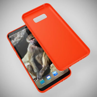 NALIA Neon Silikonhülle für Samsung Galaxy S8 Plus – Soft-Touch & Signal-Neon – NEONSHOCK (Matte Schutzhülle) – Marke aus Berlin Orange NALIA Protective Hülle