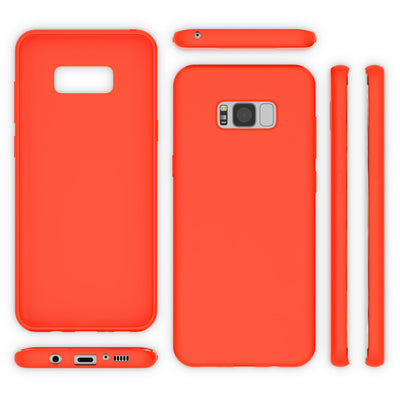NALIA Neon Silikonhülle für Samsung Galaxy S8 Plus – Soft-Touch & Signal-Neon – NEONSHOCK (Matte Schutzhülle) – Marke aus Berlin Orange NALIA Protective Hülle