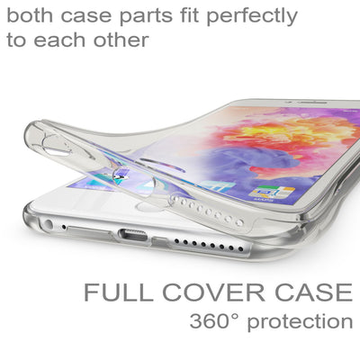 NALIA 360 Grad Handyhülle kompatibel mit Apple iPhone 6 Plus 6S Plus, Full Cover vorne hinten Doppel-Schutz, Dünnes Ganzkörper Case Silikon, Transparenter Displayschutz & Rückseite NALIA Protective Hülle