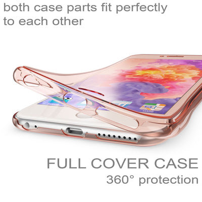 NALIA 360 Grad Handyhülle kompatibel mit Apple iPhone 6 Plus 6S Plus, Full Cover vorne hinten Doppel-Schutz, Dünnes Ganzkörper Case Silikon, Transparenter Displayschutz & Rückseite Rose Gold NALIA Protective Hülle