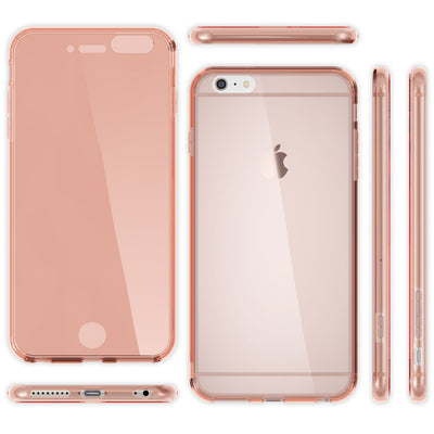 NALIA 360 Grad Handyhülle kompatibel mit Apple iPhone 6 Plus 6S Plus, Full Cover vorne hinten Doppel-Schutz, Dünnes Ganzkörper Case Silikon, Transparenter Displayschutz & Rückseite Rose Gold NALIA Protective Hülle