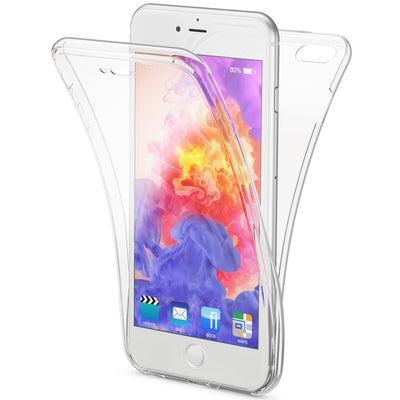 NALIA 360 Grad Handyhülle kompatibel mit Apple iPhone 6 Plus 6S Plus, Full Cover vorne hinten Doppel-Schutz, Dünnes Ganzkörper Case Silikon, Transparenter Displayschutz & Rückseite Transparent NALIA Protective Hülle