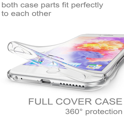 NALIA 360 Grad Handyhülle kompatibel mit Apple iPhone 6 Plus 6S Plus, Full Cover vorne hinten Doppel-Schutz, Dünnes Ganzkörper Case Silikon, Transparenter Displayschutz & Rückseite Transparent NALIA Protective Hülle