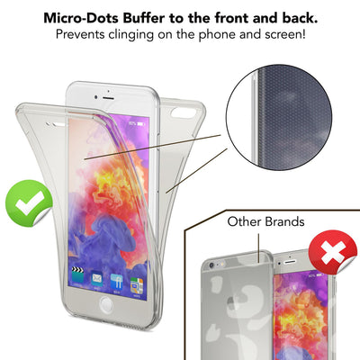 NALIA 360 Grad Handyhülle kompatibel mit Apple iPhone 6 Plus 6S Plus, Full Cover vorne hinten Doppel-Schutz, Dünnes Ganzkörper Case Silikon, Transparenter Displayschutz & Rückseite Transparent NALIA Protective Hülle