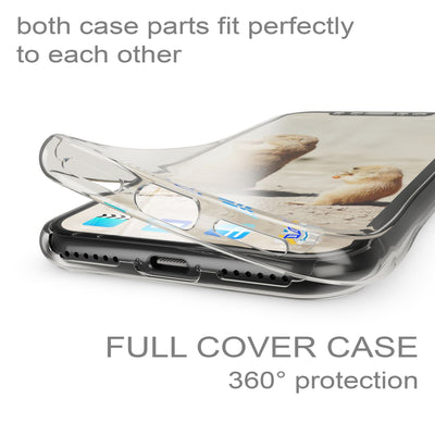 NALIA 360 Grad Handyhülle kompatibel mit Apple iPhone X XS, Full-Cover vorne hinten Hülle Doppel-Schutz, Dünn Ganzkörper Case Silikon Etui Handytasche Displayschutz Rückseite Transparent NALIA Protective Hülle