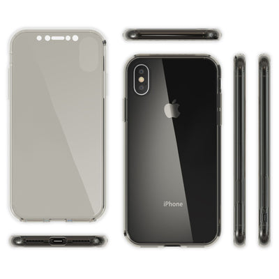NALIA 360 Grad Handyhülle kompatibel mit Apple iPhone X XS, Full-Cover vorne hinten Hülle Doppel-Schutz, Dünn Ganzkörper Case Silikon Etui Handytasche Displayschutz Rückseite Transparent NALIA Protective Hülle