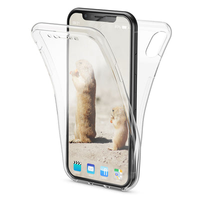 NALIA 360 Grad Handyhülle kompatibel mit Apple iPhone X XS, Full-Cover vorne hinten Hülle Doppel-Schutz, Dünn Ganzkörper Case Silikon Etui Handytasche Displayschutz Rückseite Transparent NALIA Protective Hülle